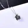 Rose Flower Urn Necklace Cremation Jewelry for Ashes S925 Sterling Silver Memorial roseflower urn Pendant Necklaces for Women