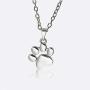 Shegirl Dog Cat Paw Necklace Lovely Animal Choker Necklace Silver Dainty Paw Print Pendant Necklace Minimalist Jewelry for Women and Girls (Silver)