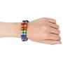 Zuo Bao 7 Chakra Natural Stone Yoga Bracelet 8mm Nature Stone Braided Rope Healing Yoga Bead Rope Necklace