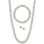 Regalia by Ulti Ramos Cultured Freshwater Pearl (7mm) & Crystal Sterling Silver .925 Jewelry Set (White)