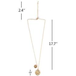 Yunison Gold Plated Coin Necklace Saint Benedict Exorcism Pendant Minimalist Jewelry