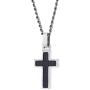 Unique GESTALT Midsize Titanium Cross Necklace with Black Carbon Fiber Inlay.