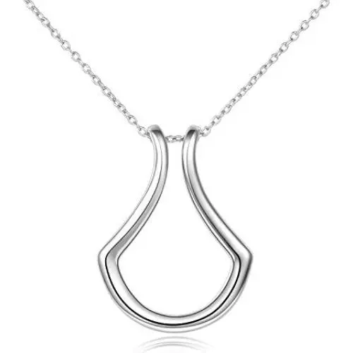 NIFUNAO 925 Sterling Silver Ring Holder Necklace Rhombus Pendant Necklace Jewelry Gift for Wife, Nurse, NIFUNAO 925 Sterling Silver Ring Holder Necklace Rhombus Pendant Necklace Jewelry Gift for Wife, Nurse,