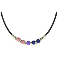 Bi Pride Plain Ceramic Bead Necklace - Bisexual LGBT Pride Chain