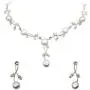 Faship Gorgeous CZ Crystal Freshwater Pearls Floral Necklace Earrings Set Faship Gorgeous CZ Crystal Freshwater Pearls Floral Necklace Earrings Set