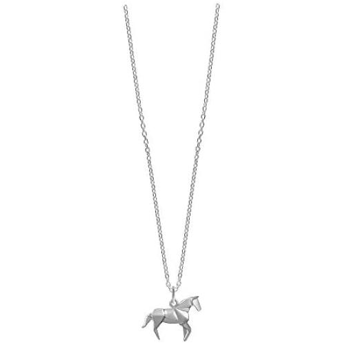 Boma Jewelry Sterling Silver Origami Horse Necklace, 18 Inches