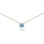 Yellow Gold Flashed Sterling Silver Solitaire Choker Necklace Made with Swarovski Crystal