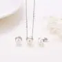 CDE s925 Sterling Silver Pearl Necklace and Earring for Girls Tiny Cute Bear Freshwater Cultured Pearl Pendant 16''+2'' Stud Earrings Set for Birthday Jewelry Gifts for Child with Box