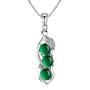 Brishow Fashion Wedding Bride Silver Pendant Necklace Chain Green Rhinestone Bean Pendant Necklaces Crystal Bridal Chains Jewelry Accessories for Women and Girls