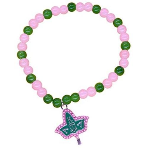 Detailed Alpha Kappa Alpha Paraphernalia Sorority Gifts Ivy Charm Bracelet Gift for Her
