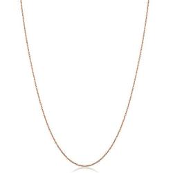 Kooljewelry 14k Rose Gold Dainty Rope Chain Necklace (0.7 mm)