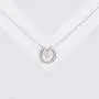 VENSERI 925 Sterling Silver Horseshoe Necklace Lucky Horseshoe Love Heart Pendant Necklace Cubic Zircon Heart Lucky Horseshoe Necklace