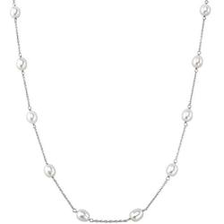 Honora 7.5-8 mm & 8-8.5 mm Freshwater Cultured Pearl Necklace & Earrings Set in Sterling Silver
