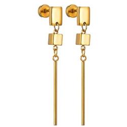 Heavstjer Fashion Piercing Tragus Cartilage Screw Stud Earrings Bar Long Dangle Drop Earrings