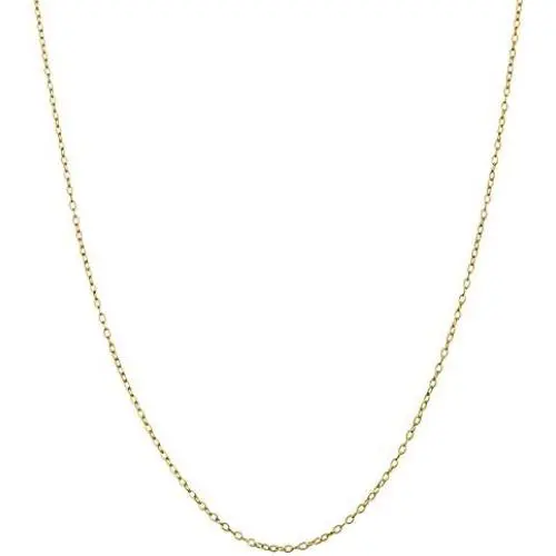 Bling For Your Buck 18K Gold Flashed Sterling Silver 1.2mm Very Thin Italian Cable Chain Necklace 14'' - 36''