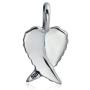 Personalize Engravable Amulet Feathered Guardian Angel Wing Heart Pendant Necklace For Women Teen Antiqued 925 Sterling Silver SM MED LG