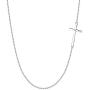 EleQueen 925 Sterling Silver Sideways Cross Pendant Choker Necklace Christian Jewelry Gifts for Mother Women Girls