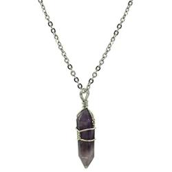 Paialco Jewelry Hand Wired Healing Crystal Point Chakra Pendant Necklace