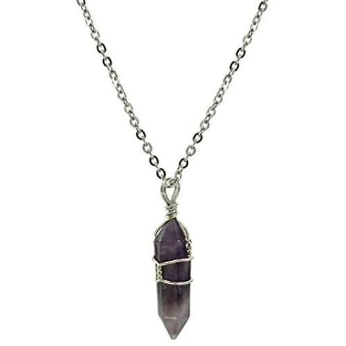 Paialco Jewelry Hand Wired Healing Crystal Point Chakra Pendant Necklace