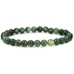 Handmade Gem Semi Precious Gemstone 6mm Round Beads Stretch Bracelet 7'' Unisex