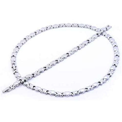 Womens XOXO Hugs And Kisses Necklace And Bracelet Set 18/20 inches Multi Color (Gold, Silver, Two Tone, Three Tone)