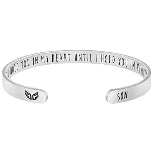Joycuff Memorial Cuff Bracelet Sympathy Gift for Loss One Loved Remembrance in Memory of Jewelry Engraved I Will Hold You in My Heart Until I Hold You in Heaven Joycuff Memorial Cuff Bracelet Sympathy Gift for Loss One Loved Remembrance in Memory of Jewelry Engraved I Will Hold You in My Heart Until I Hold You in Heaven