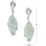 .925 Sterling Silver & Green Jade Diamond-Accented 3/4'' Wire-Wrapped Marquise Cut Drop Earrings or 18'' Pendant Necklace .925 Sterling Silver & Green Jade Diamond-Accented 3/4'' Wire-Wrapped Marquise Cut Drop Earrings or 18'' Pendant Necklace