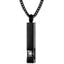 Black Square Zircon Bar Cremation Urn Necklace for Ashes Memorial Pendant stainless steel Jewelry