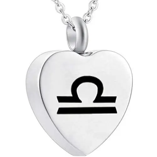 misyou 12 Constellations Cremation Heart Pendant Memorial Necklace Ashes Urn Keepsake Funeral Jewelry misyou 12 Constellations Cremation Heart Pendant Memorial Necklace Ashes Urn Keepsake Funeral Jewelry
