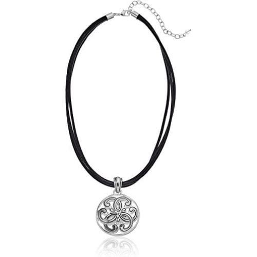 Napier ''Summer Breeze'' Silver-Tone Antiqued Pendant Necklace, 16'' + 3'' Extender