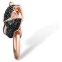 Santuzza Black Panther Spinel Rose Gold 14K Plating Pendant for Women 925 Sterling Silver Leopard Head Pendants