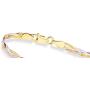Miabella Tri-Color 18K Gold Over Sterling Silver Italian 3-Strand 4mm Braided Herringbone Link Chain Bracelet for Women Teen Girls 6.5, 7, 7.5, 8 Inch 925, Italy