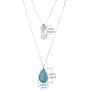 Lux Accessories Womens Stone Teardrop & Arrowhead Double Layered Necklace Set