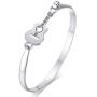 MEALGUET Stainless Steel Guitar Bangle Bracelets Jewelry Gift for Music Lover for Men Women