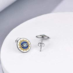 YFN Sterling Silver Evil Eye Earrings Greek Protection Jewelry Gifts for Women Ladies