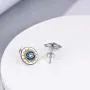 YFN Sterling Silver Evil Eye Earrings Greek Protection Jewelry Gifts for Women Ladies