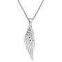 Enchanting Single Angel Wing .925 Sterling Silver Pendant Necklace