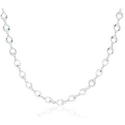 Michael Zweig Sterling Silver Diamond Cut Graduated Round Link Necklace