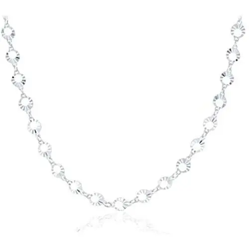 Michael Zweig Sterling Silver Diamond Cut Graduated Round Link Necklace Michael Zweig Sterling Silver Diamond Cut Graduated Round Link Necklace
