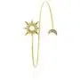 YouU 2 Pcs Boho Simple Metal Women Upper Arm Bangle Bracelet Star Moon Open Cuff Armband Armlet Jewelry Gold with Storage Box