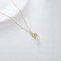 Heart-Shaped Music Note Pendant Necklace with Moissanite and Pearl, 10K 14K 18K Yellow Gold Necklace Jewelry for Women/Girls/Party/Anniversary Day/Birthday