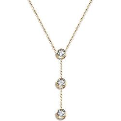 Jude Jewelers Stainless Steel Cubic Zircon Solitaire V Shape Chain Collar Necklace