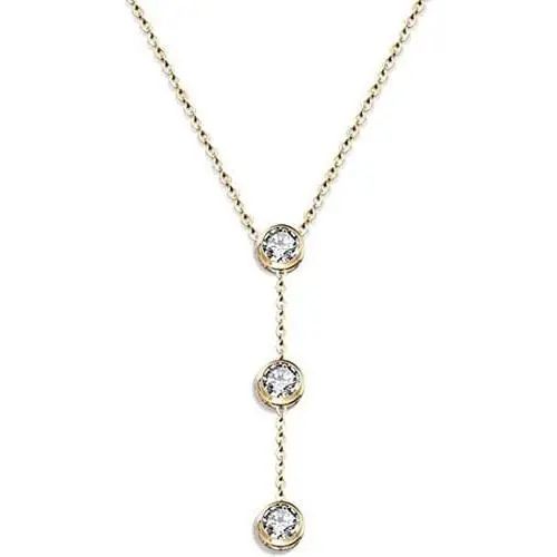 Jude Jewelers Stainless Steel Cubic Zircon Solitaire V Shape Chain Collar Necklace Jude Jewelers Stainless Steel Cubic Zircon Solitaire V Shape Chain Collar Necklace