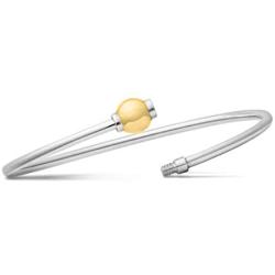The Traditional Sterling Silver & 14K Yellow Gold Clad Single Ball Threaded Bracelet from Cape Cod…FLEX Style