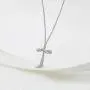 Prime and Pure 1/10 Carat tw Cubic Zirconia Cross Charm Necklace Pendant in 925 Sterling Silver Jewelry