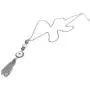 Pizazz Studios Long Snap Charm Tassel Necklace - Silver