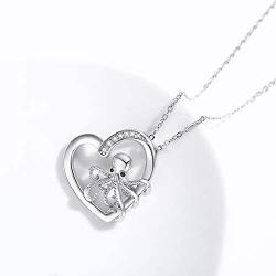 JUSTKIDSTOY Octopus Necklace for Women Girls 925 Sterling Silver Heart Pendant Octopus Jewelry for Sea Lover Birthday