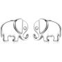 Elephant Jewelry 925 Sterling Silver Lucky Elephant Stud Earrings, Elephant Family Necklace for Women