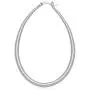 Highstreet Sterling Silver plated oval large hoop earrings for women | easy to wear and Hypoallergenic| silver or gold plated you choose | click top
