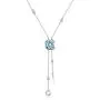 AOBOCO Y Necklace Sterling Silver Lariat Necklace with Swarovski Crystal,Fine Jewelry Gift for Women Girls AOBOCO Y Necklace Sterling Silver Lariat Necklace with Swarovski Crystal,Fine Jewelry Gift for Women Girls